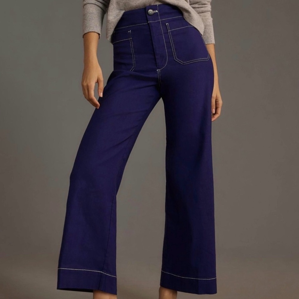 Maeve Collette Wide Leg Pants - Purple